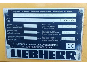 Τροχοφόρος εκσκαφέας Liebherr A 316 LITRONIC  TL +  2005 DEUTZ  13400 STD.: φωτογραφία 4