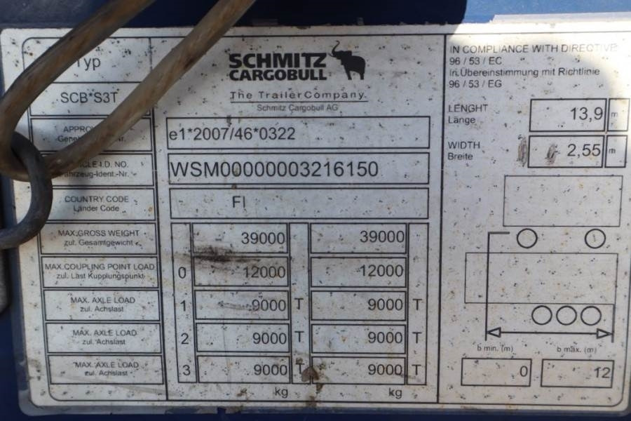 Τρέιλερ κουρτίνα Schmitz CARG SCB3ST CoC Documents, TuV Loading Certificate: φωτογραφία 6