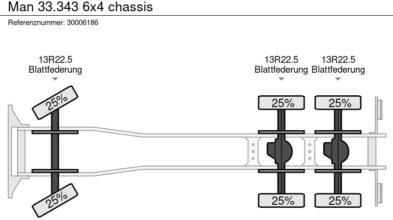 Φορτηγό σασί MAN 33.343 6x4 chassis: φωτογραφία 14