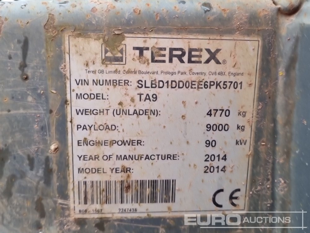 Μίνι ανατρεπόμενο 2014 Terex TA9: φωτογραφία 38